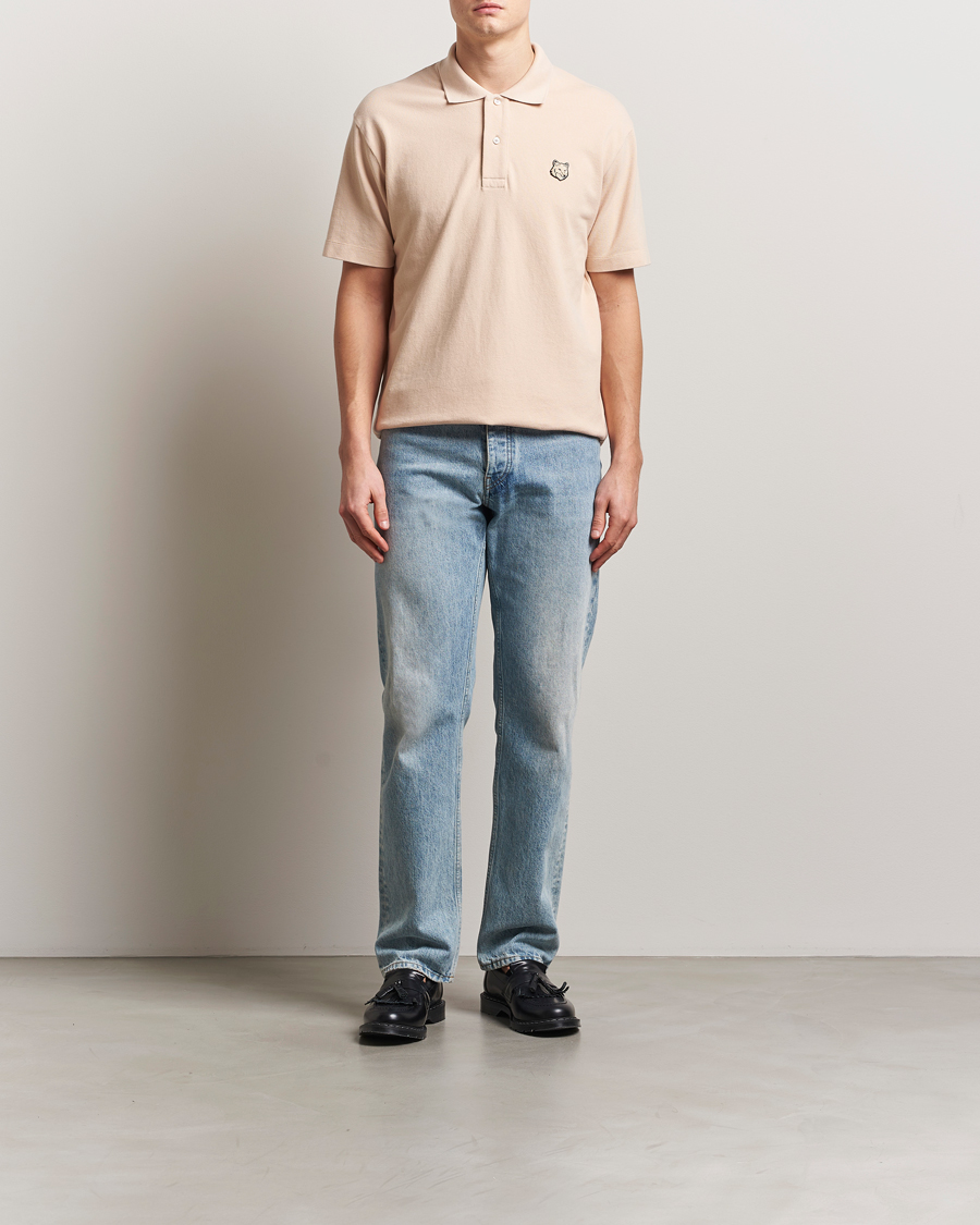 Hombres | Polos | Maison Kitsuné | Tonal Fox Head Polo Smoke Beige