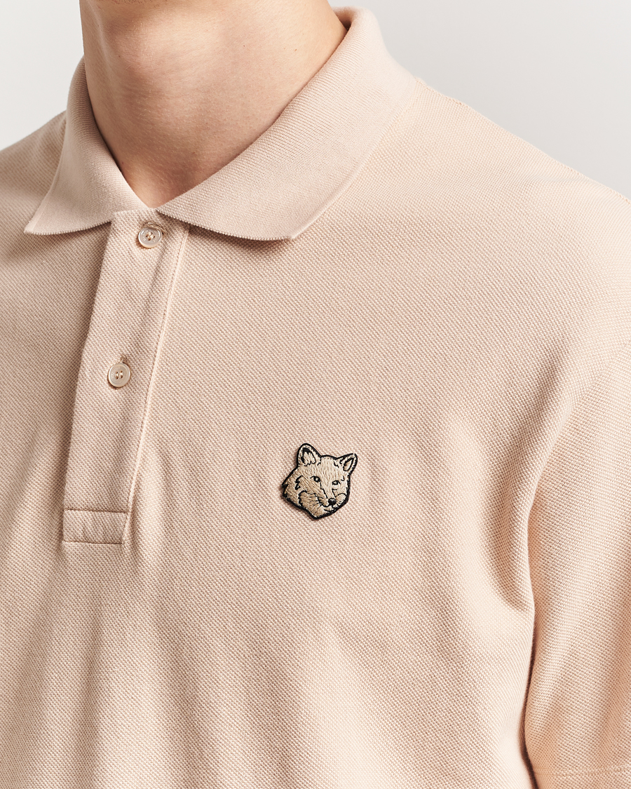 Hombres | Polos | Maison Kitsuné | Tonal Fox Head Polo Smoke Beige