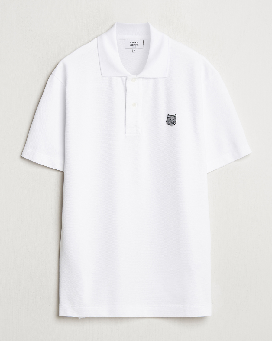 Hombres | Polos | Maison Kitsuné | Tonal Fox Head Polo White