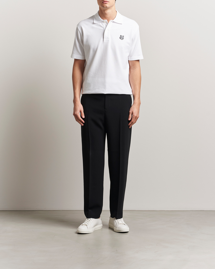 Hombres | Polos | Maison Kitsuné | Tonal Fox Head Polo White