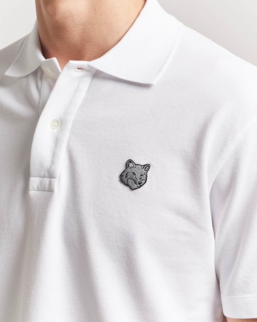 Hombres | Polos | Maison Kitsuné | Tonal Fox Head Polo White