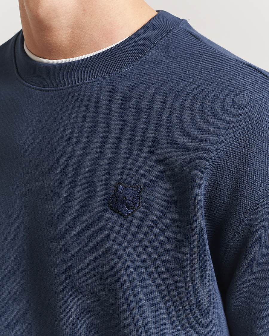 Hombres | Jerséis y prendas de punto | Maison Kitsuné | Tonal Fox Head Sweatshirt Ink Blue