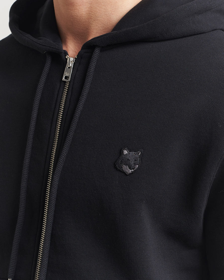 Hombres | Jerséis y prendas de punto | Maison Kitsuné | Tonal Fox Head Full Zip Hoodie Black