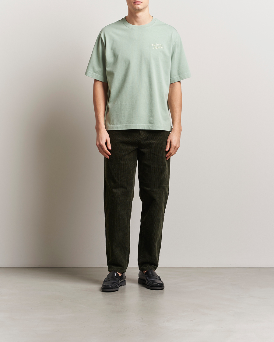Hombres | Camisetas | Maison Kitsuné | Handwriting Embroidery T-Shirt Vert De Gris
