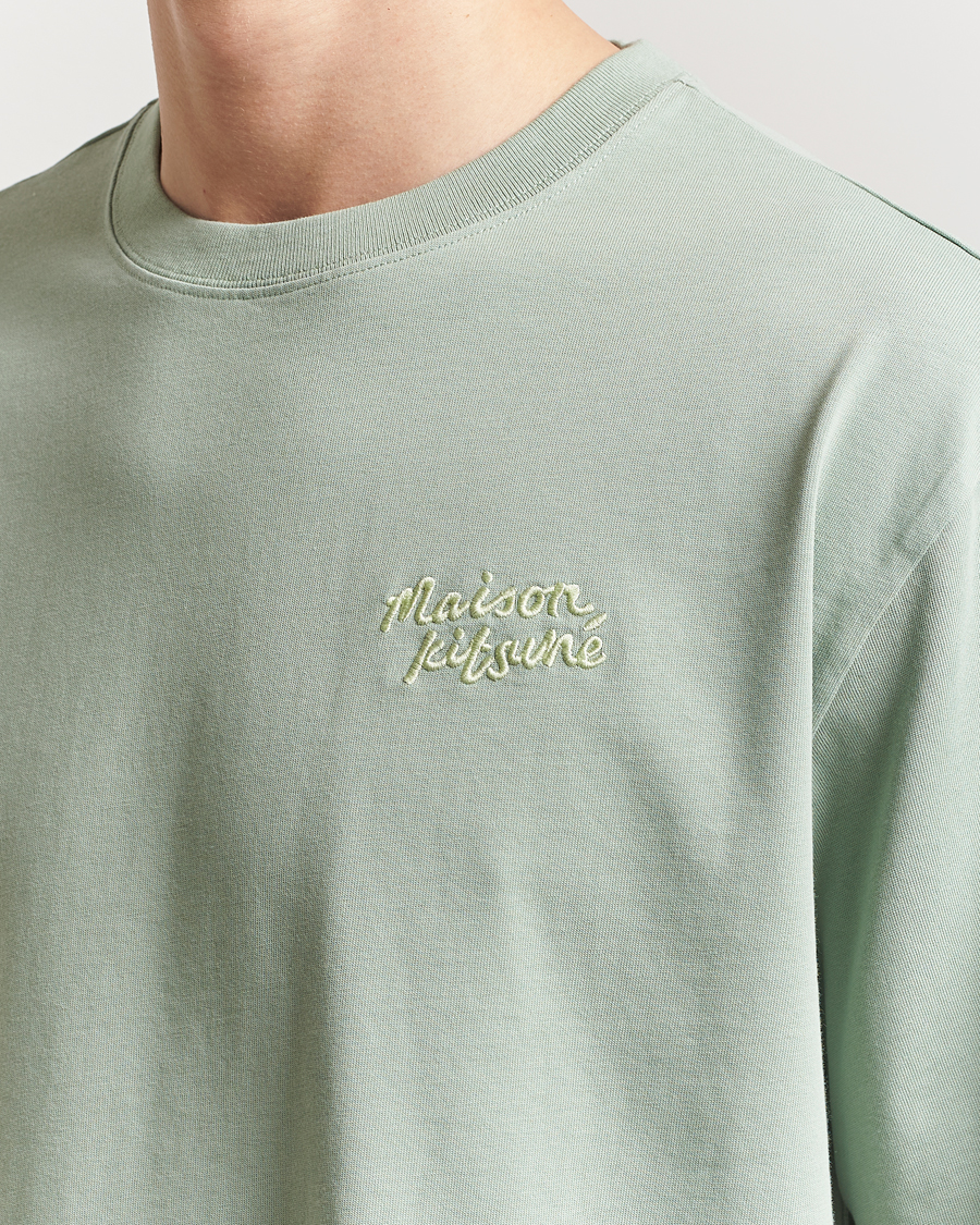 Hombres | Camisetas | Maison Kitsuné | Handwriting Embroidery T-Shirt Vert De Gris