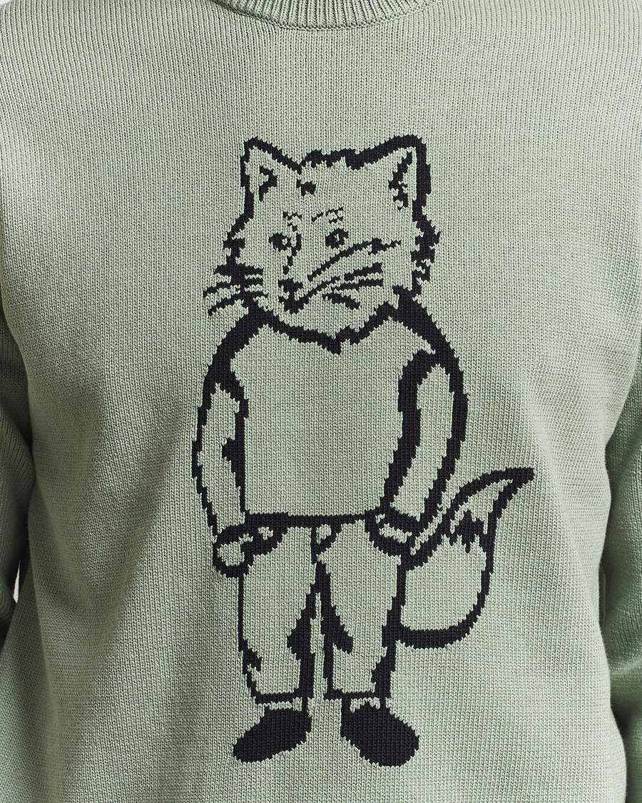 Hombres | Jerséis y prendas de punto | Maison Kitsuné | Dressed Fox Knitted Sweater Vert De Gris