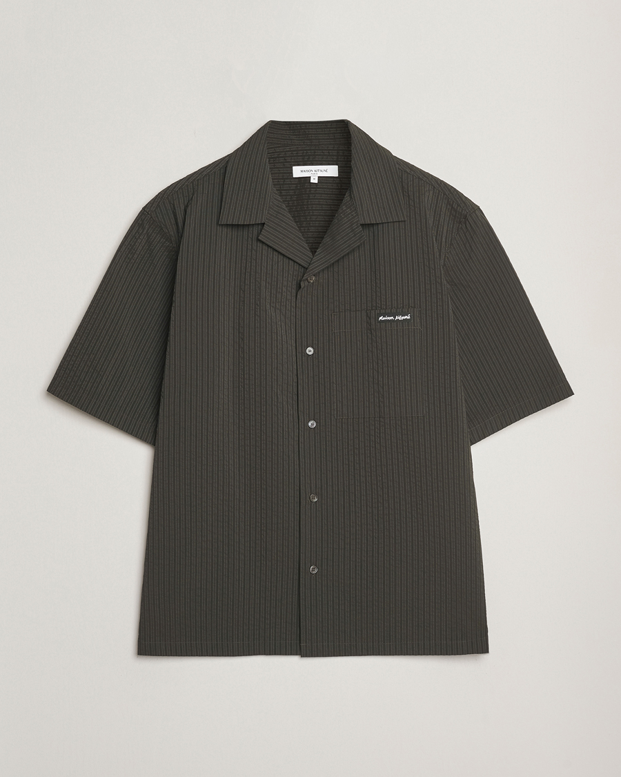 Hombres | Camisas | Maison Kitsuné | Resort Seersucker Short Sleeve Shirt Ranger Green