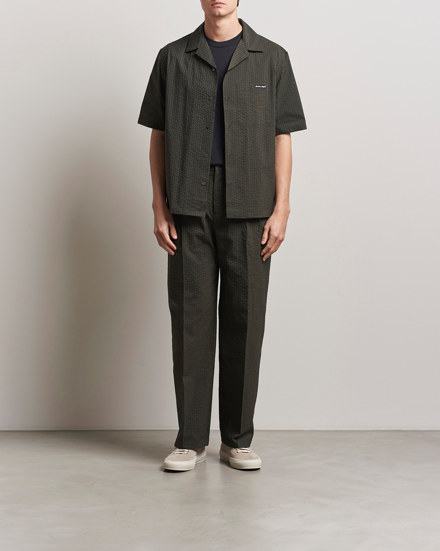 Hombres | Camisas | Maison Kitsuné | Resort Seersucker Short Sleeve Shirt Ranger Green