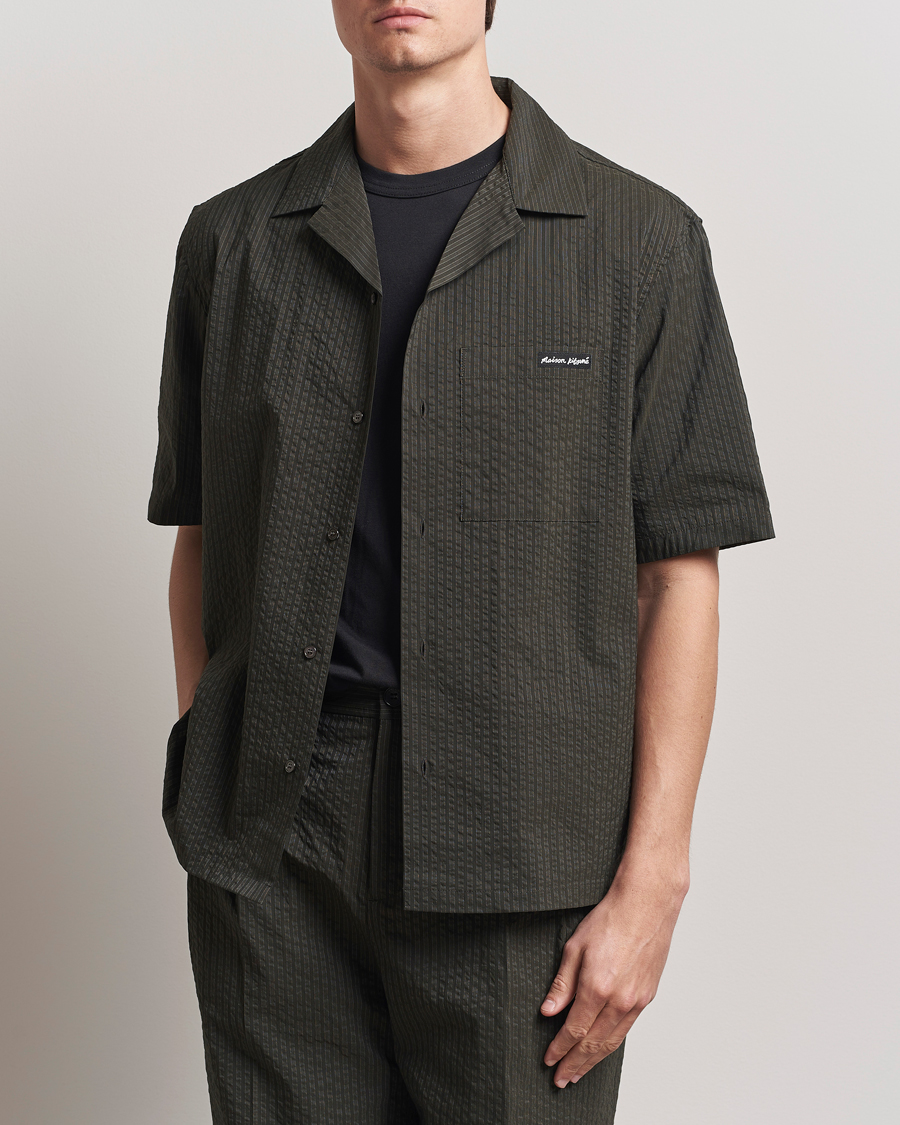Hombres | Camisas | Maison Kitsuné | Resort Seersucker Short Sleeve Shirt Ranger Green