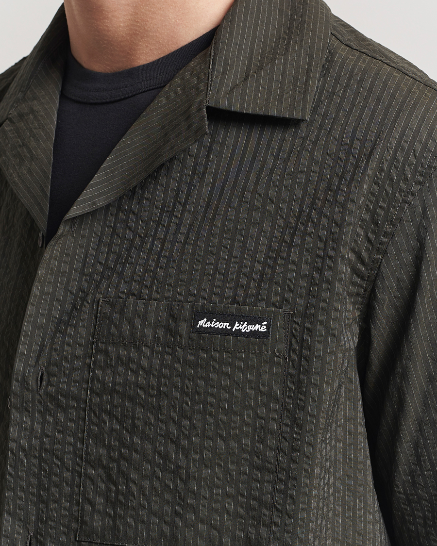 Hombres | Camisas | Maison Kitsuné | Resort Seersucker Short Sleeve Shirt Ranger Green