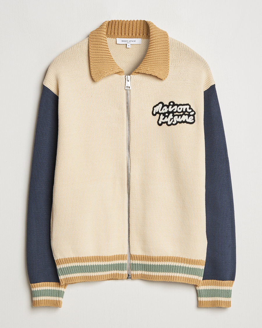 Hombres | Abrigos y chaquetas | Maison Kitsuné | Knitted College Varsity Jacket Rich Vanilla