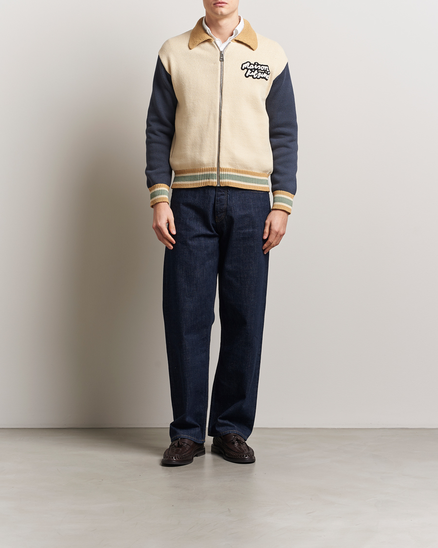 Hombres | Abrigos y chaquetas | Maison Kitsuné | Knitted College Varsity Jacket Rich Vanilla