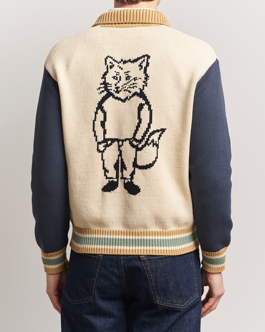 Hombres | Abrigos y chaquetas | Maison Kitsuné | Knitted College Varsity Jacket Rich Vanilla