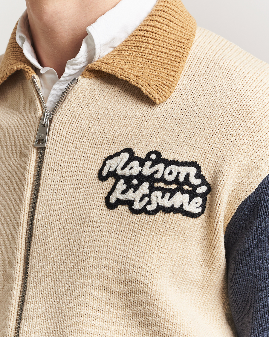 Hombres | Abrigos y chaquetas | Maison Kitsuné | Knitted College Varsity Jacket Rich Vanilla