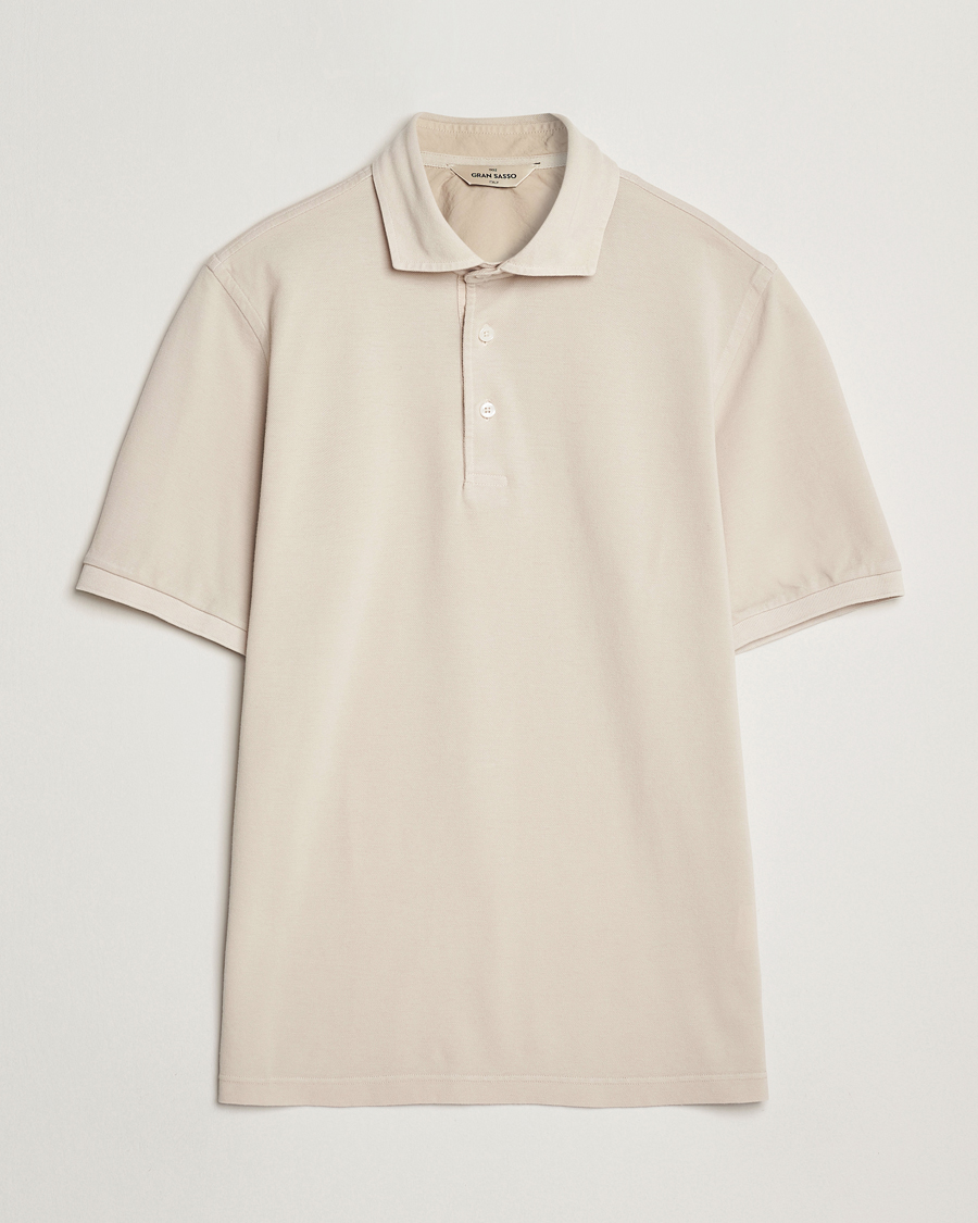 Hombres | Polos | Gran Sasso | Washed Polo Beige Melange