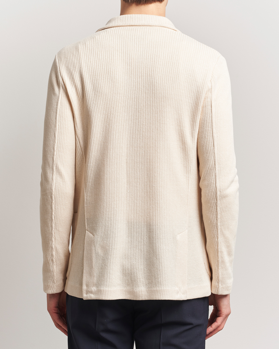 Hombres | Blazers | Gran Sasso | Linen/Cotton Knitted Blazer Cream