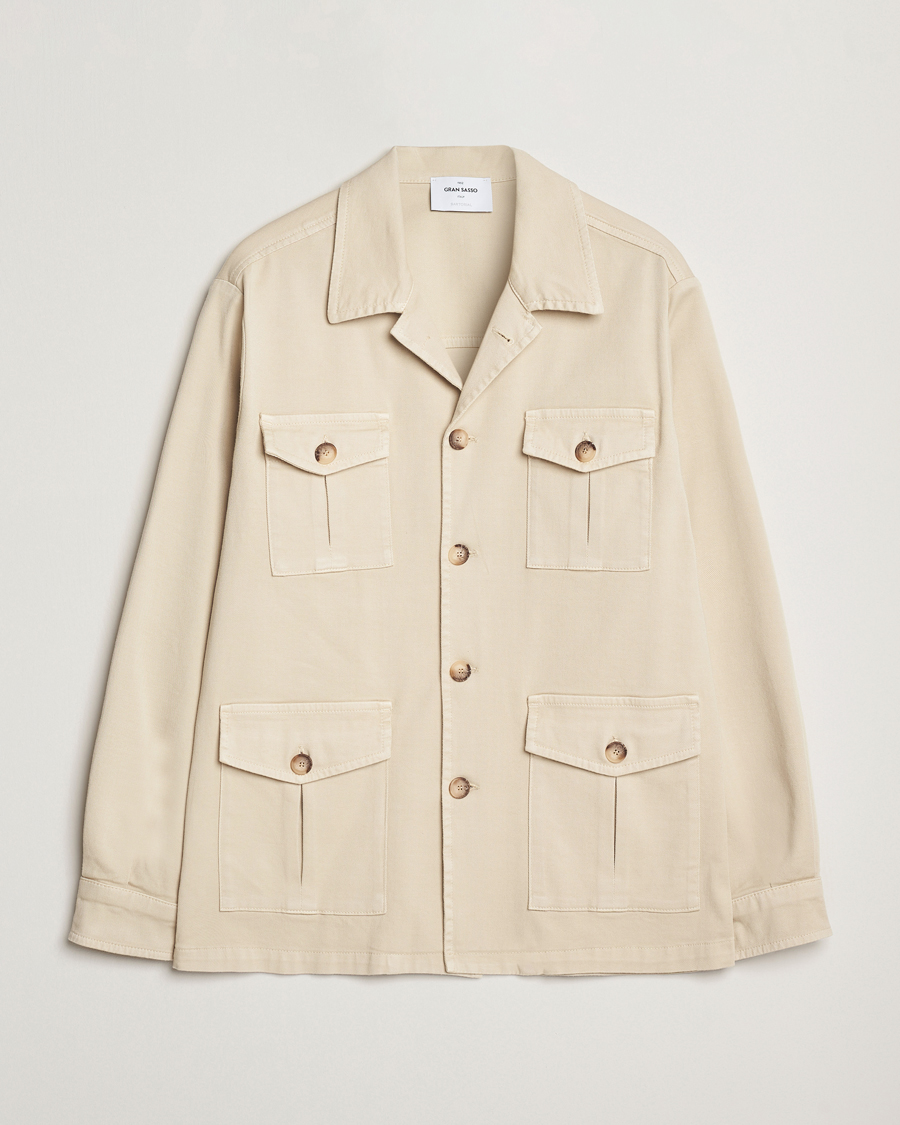 Hombres | Abrigos y chaquetas | Gran Sasso | Cotton Twill Safari Jacket Beige