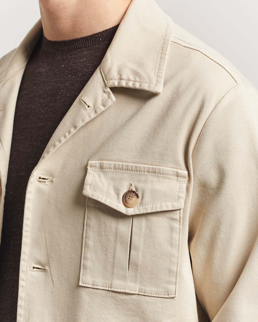 Hombres | Abrigos y chaquetas | Gran Sasso | Cotton Twill Safari Jacket Beige
