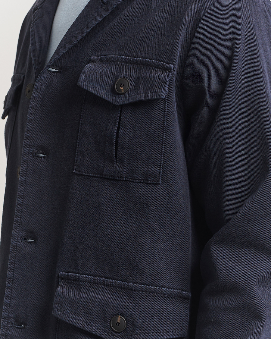 Hombres | Abrigos y chaquetas | Gran Sasso | Cotton Twill Safari Jacket Navy