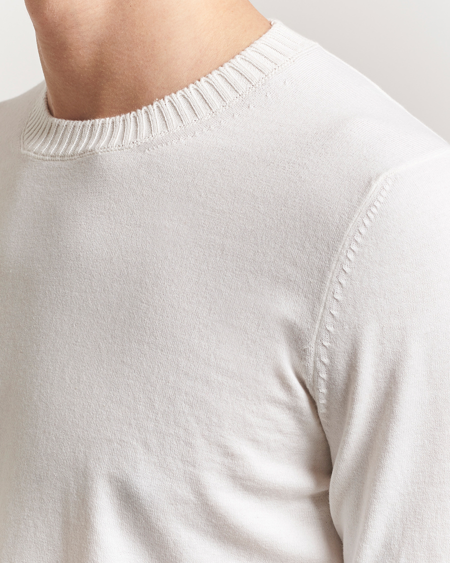 Hombres | Jerséis y prendas de punto | Gran Sasso | Cotton/Cashmere Knitted Crew Neck Sweater Cream Melange