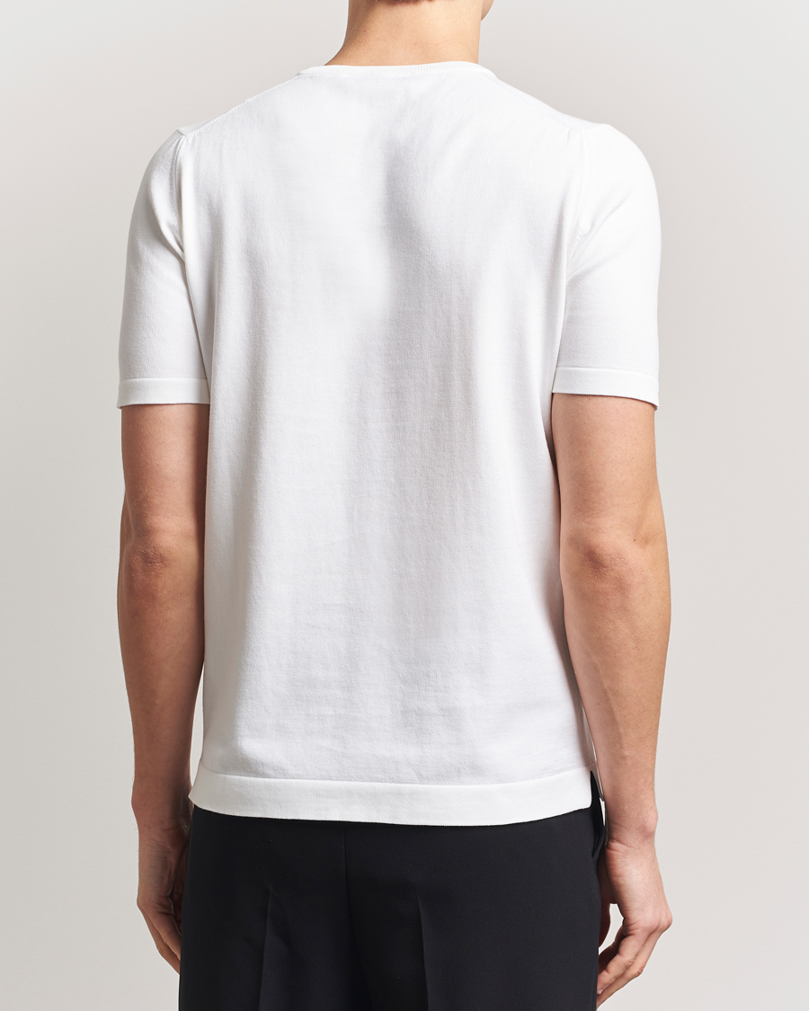 Hombres | Camisetas | Gran Sasso | Cotton Knitted Crew Neck T-Shirt White