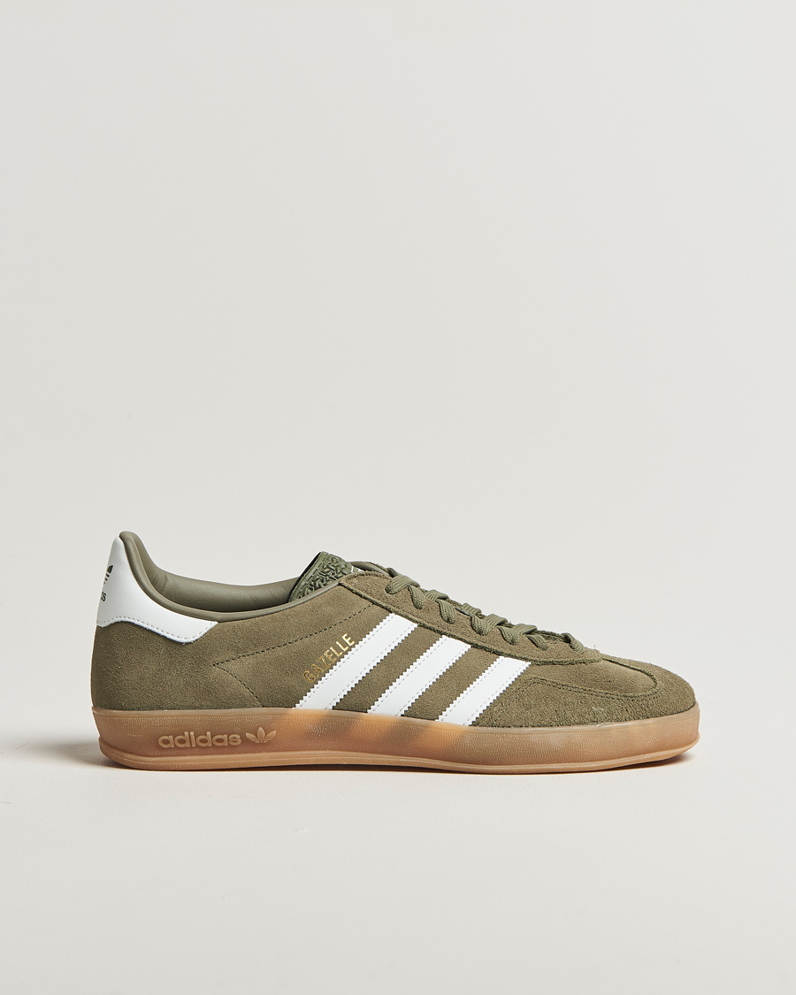 Hombres | adidas Originals Gazelle Indoor Sneaker Olive/White | adidas Originals | Gazelle Indoor Sneaker Olive/White