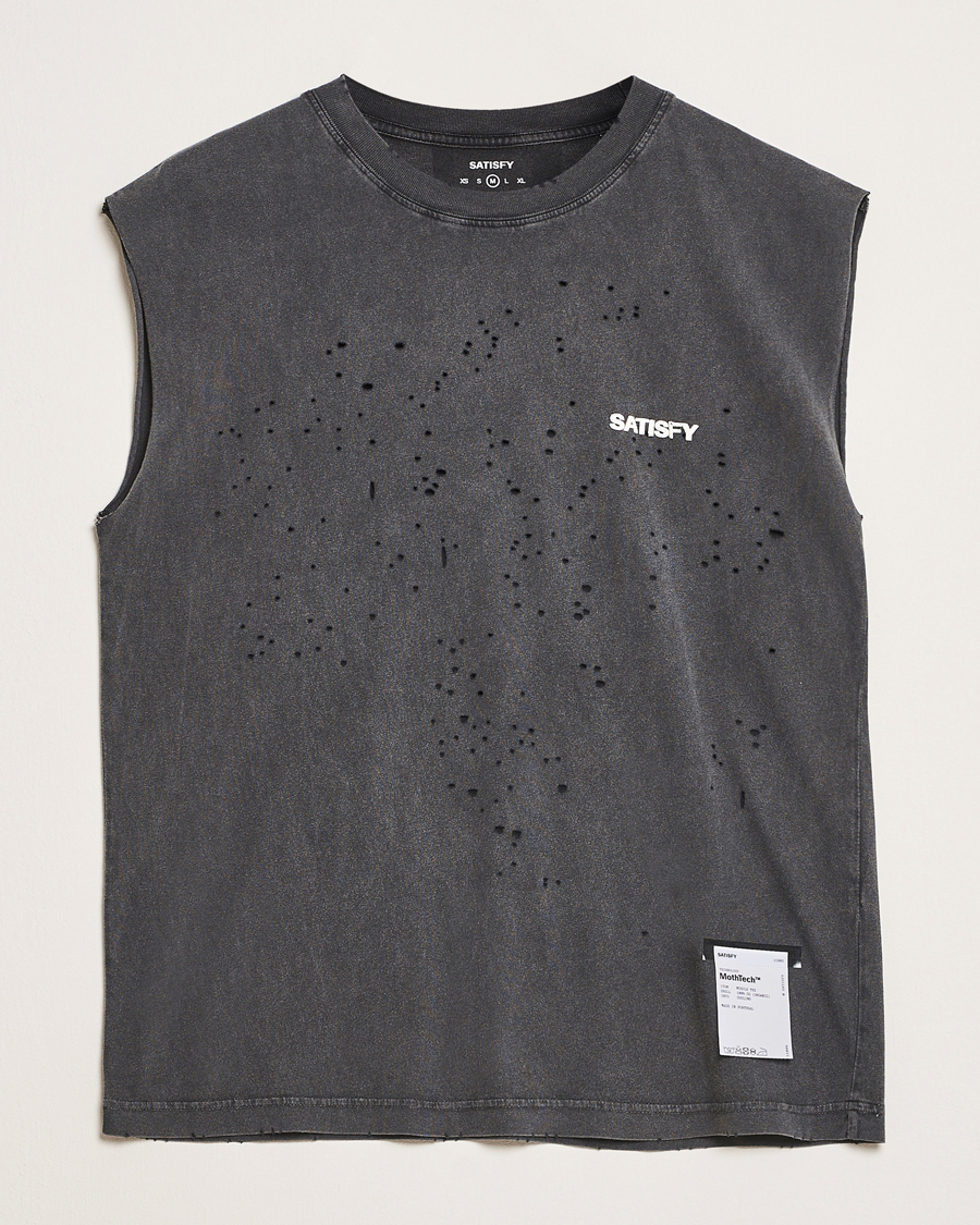 Hombres | Camisetas | Satisfy | MothTech Muscle Tee Aged Black