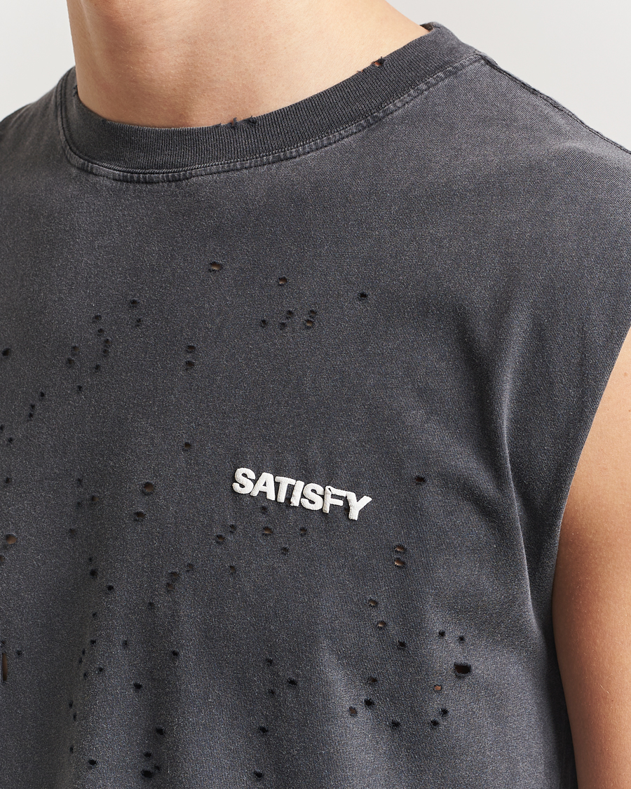 Hombres | Camisetas | Satisfy | MothTech Muscle Tee Aged Black
