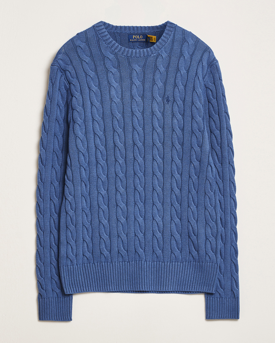 Hombres | Jerséis y prendas de punto | Polo Ralph Lauren | Cotton Cable Pullover Bright Blue