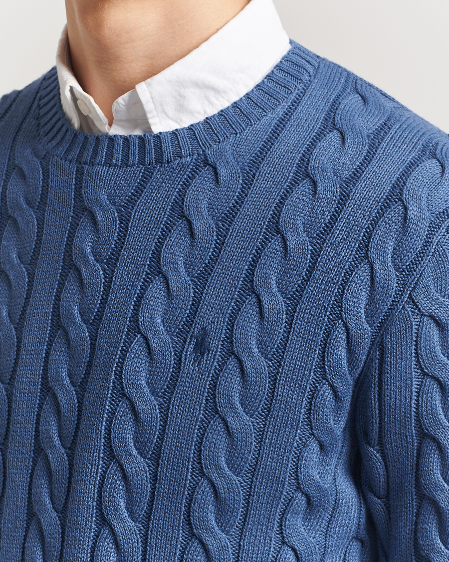 Hombres | Jerséis y prendas de punto | Polo Ralph Lauren | Cotton Cable Pullover Bright Blue