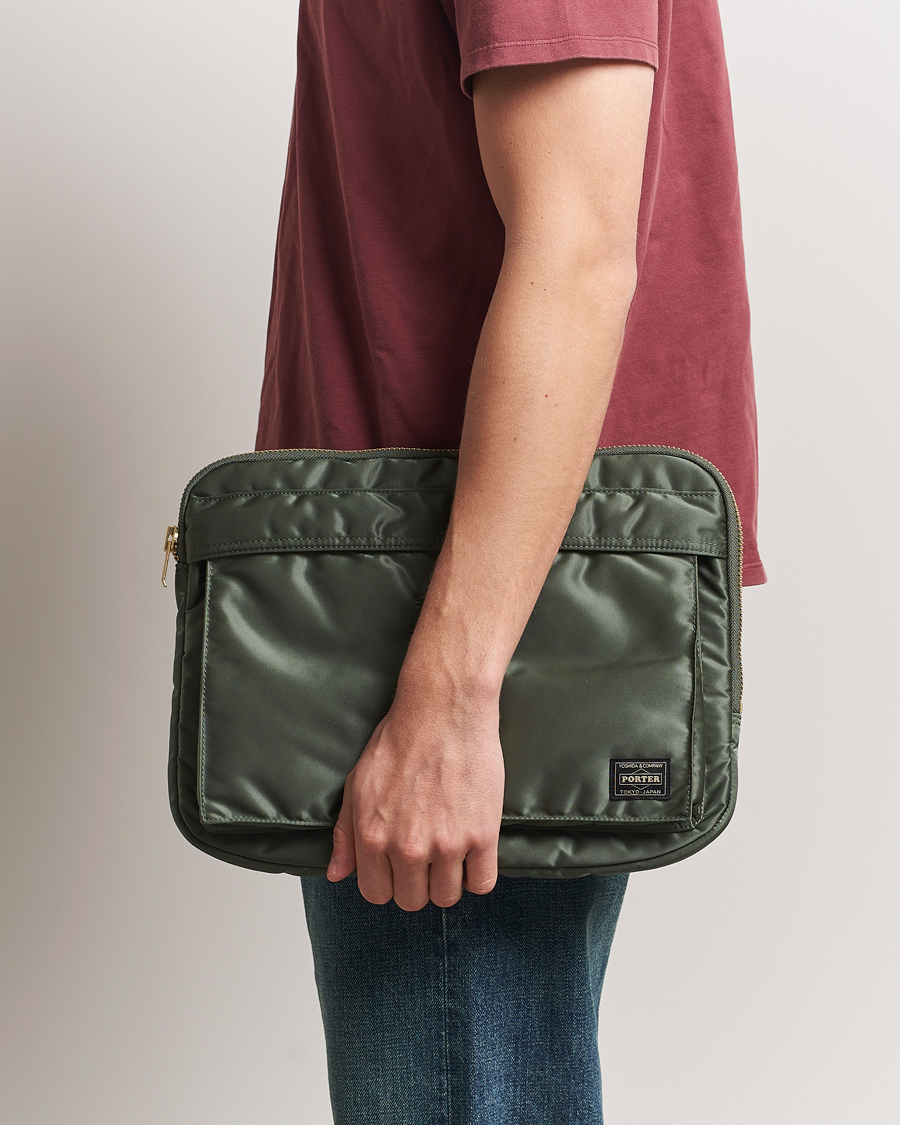 Hombres | Porter-Yoshida & Co. Tanker Document Case Sage Green | Porter-Yoshida & Co. | Tanker Document Case Sage Green