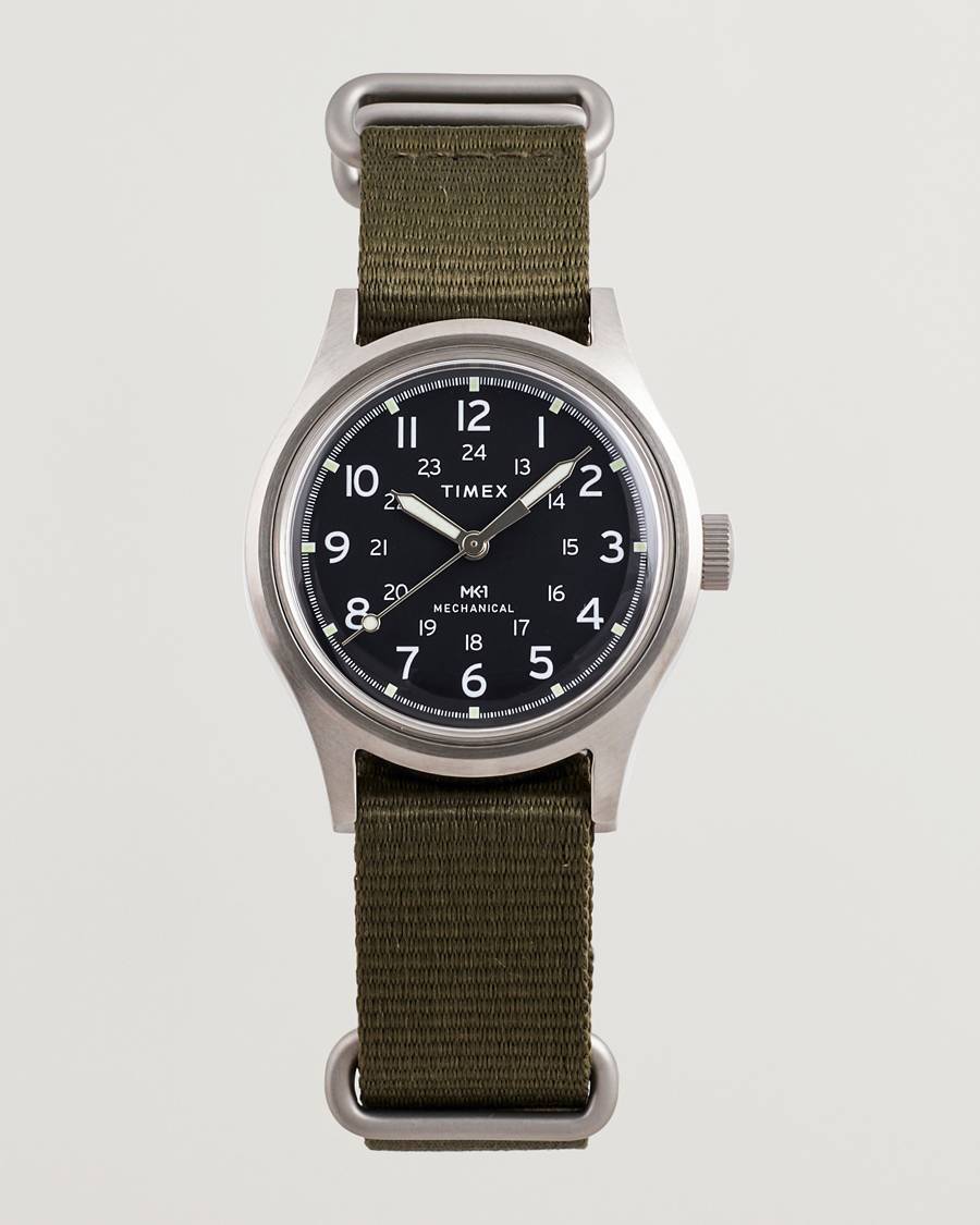 Hombres | Timex MK1 Hand Wind 36mm Green Black Dial | Timex | MK1 Hand Wind 36mm Green Black Dial