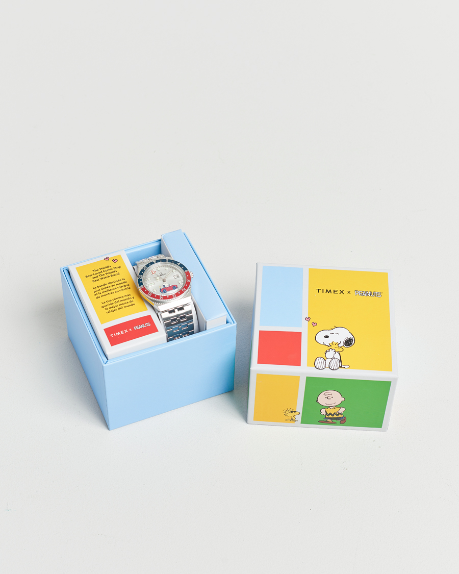 Hombres | Timex Timex X Peanuts Q GMT Snoopy 38mm Silver Dial | Timex | X Peanuts Q GMT Snoopy 38mm Silver Dial