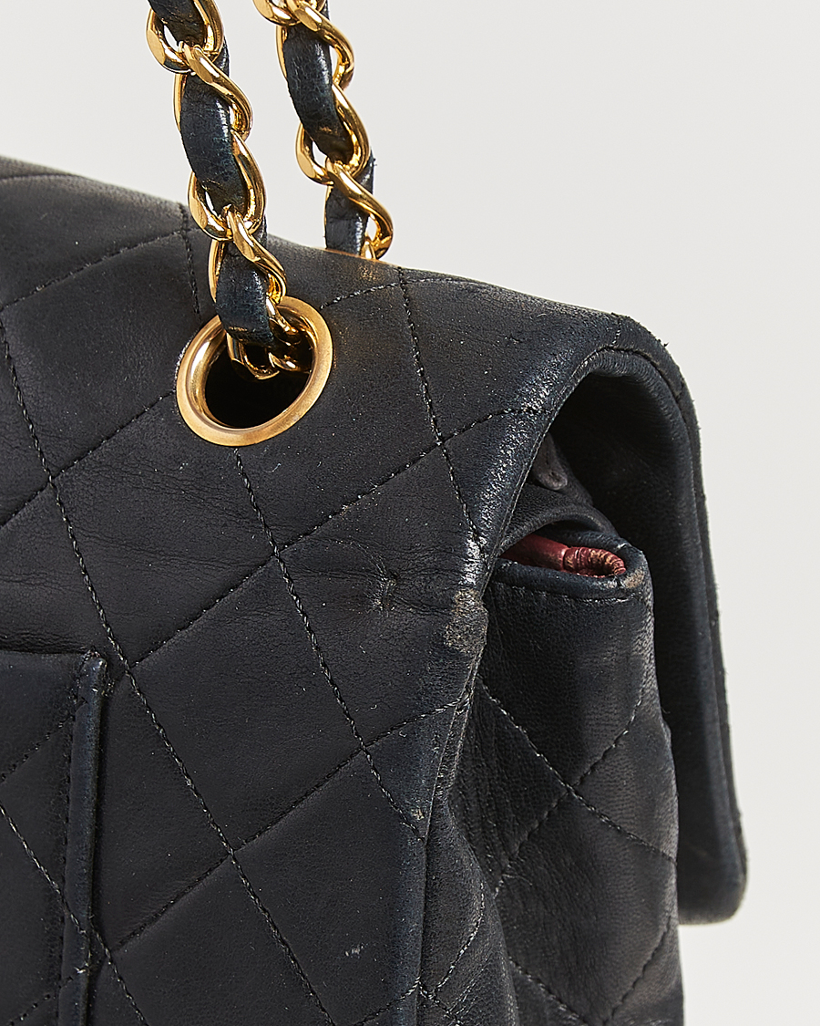 Hombres | Chanel Pre-Owned Classic Medium Double Flap Bag Lambskin Black | Chanel Pre-Owned | Classic Medium Double Flap Bag Lambskin Black