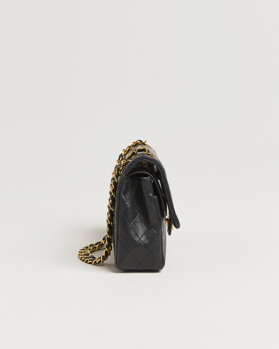 Hombres | Chanel Pre-Owned Classic Medium Double Flap Bag Lambskin Black | Chanel Pre-Owned | Classic Medium Double Flap Bag Lambskin Black