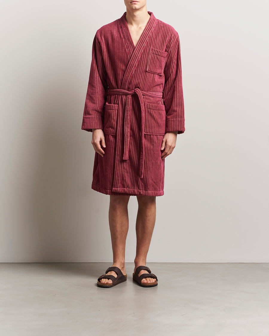 Hombres | OAS Striped Velour Robe Botanico | OAS | Striped Velour Robe Botanico