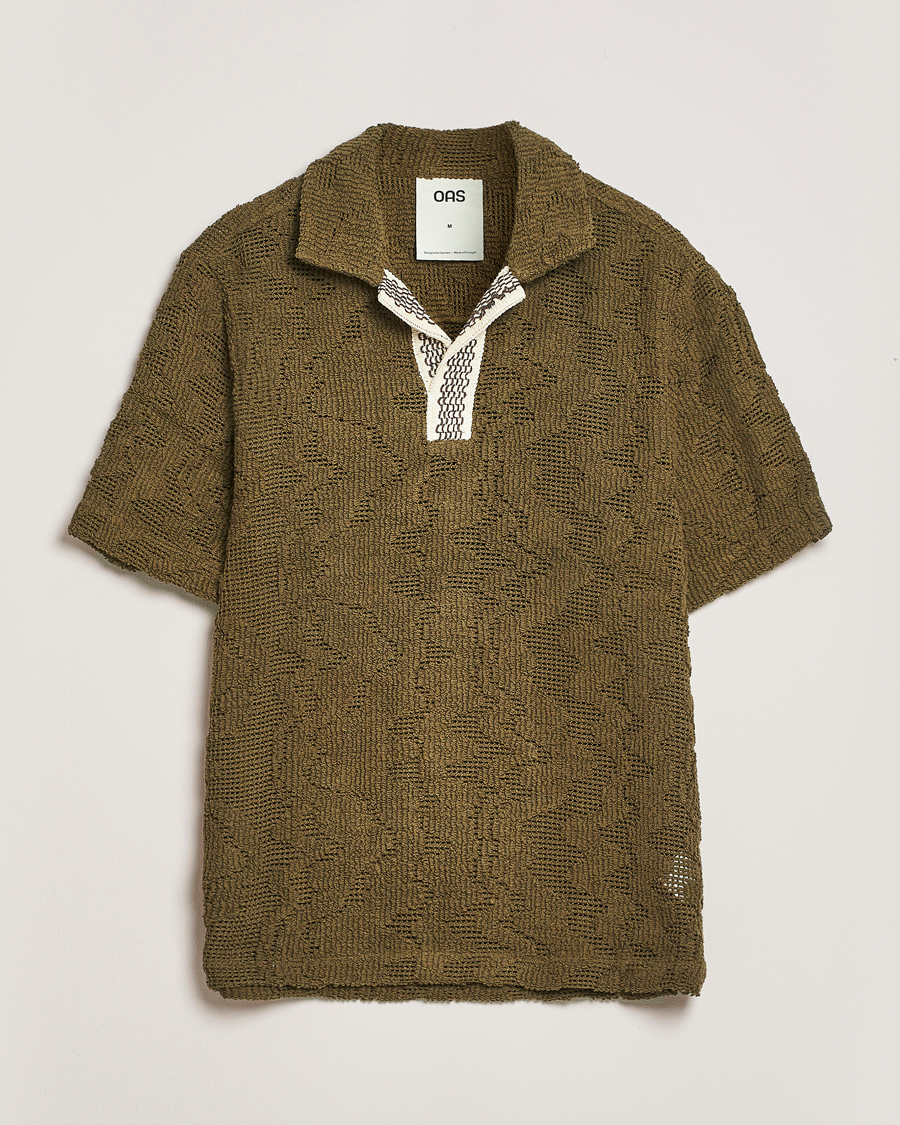 Hombres | Camisas | OAS | Cuba Crochet Shirt Pine Verve
