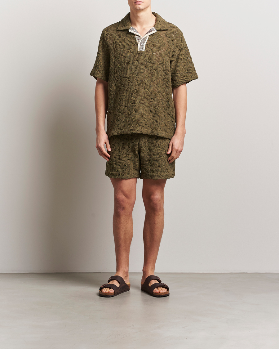 Hombres | Camisas | OAS | Cuba Crochet Shirt Pine Verve
