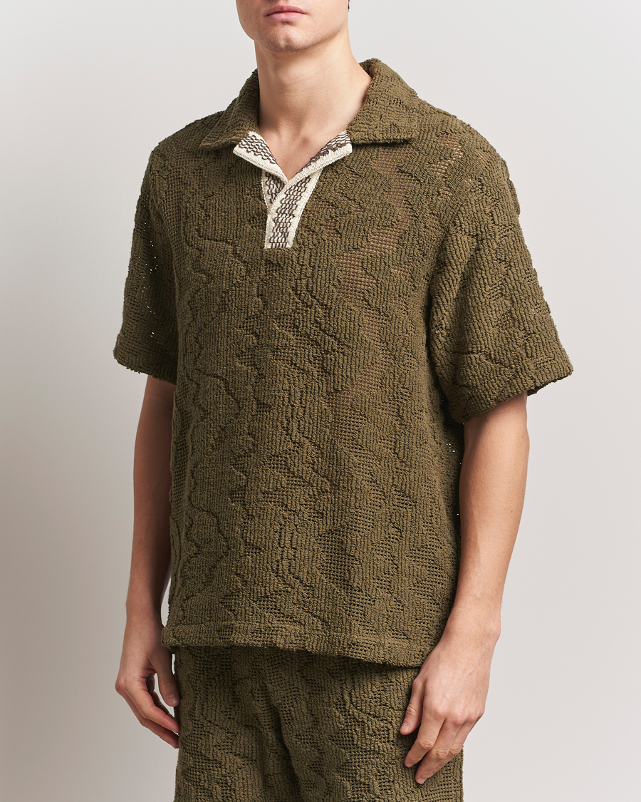 Hombres | Camisas | OAS | Cuba Crochet Shirt Pine Verve