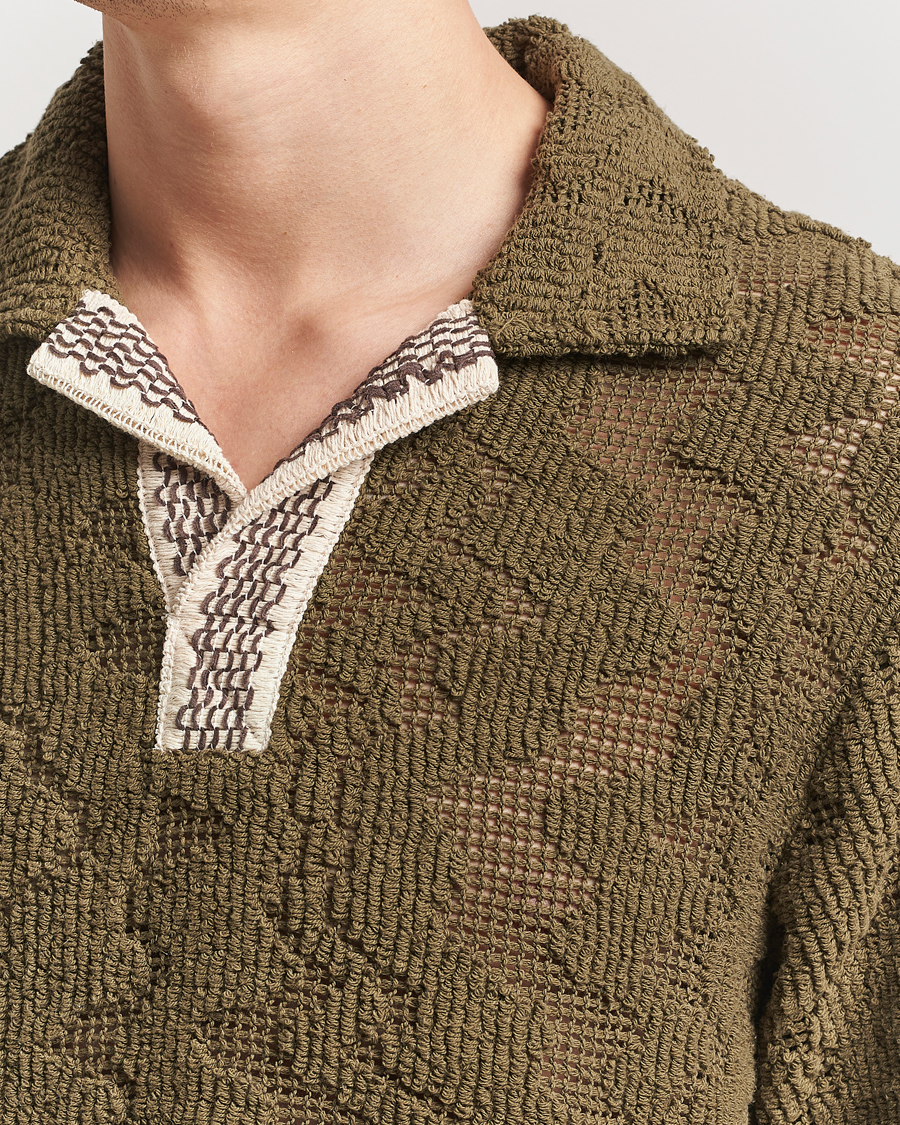 Hombres | Camisas | OAS | Cuba Crochet Shirt Pine Verve