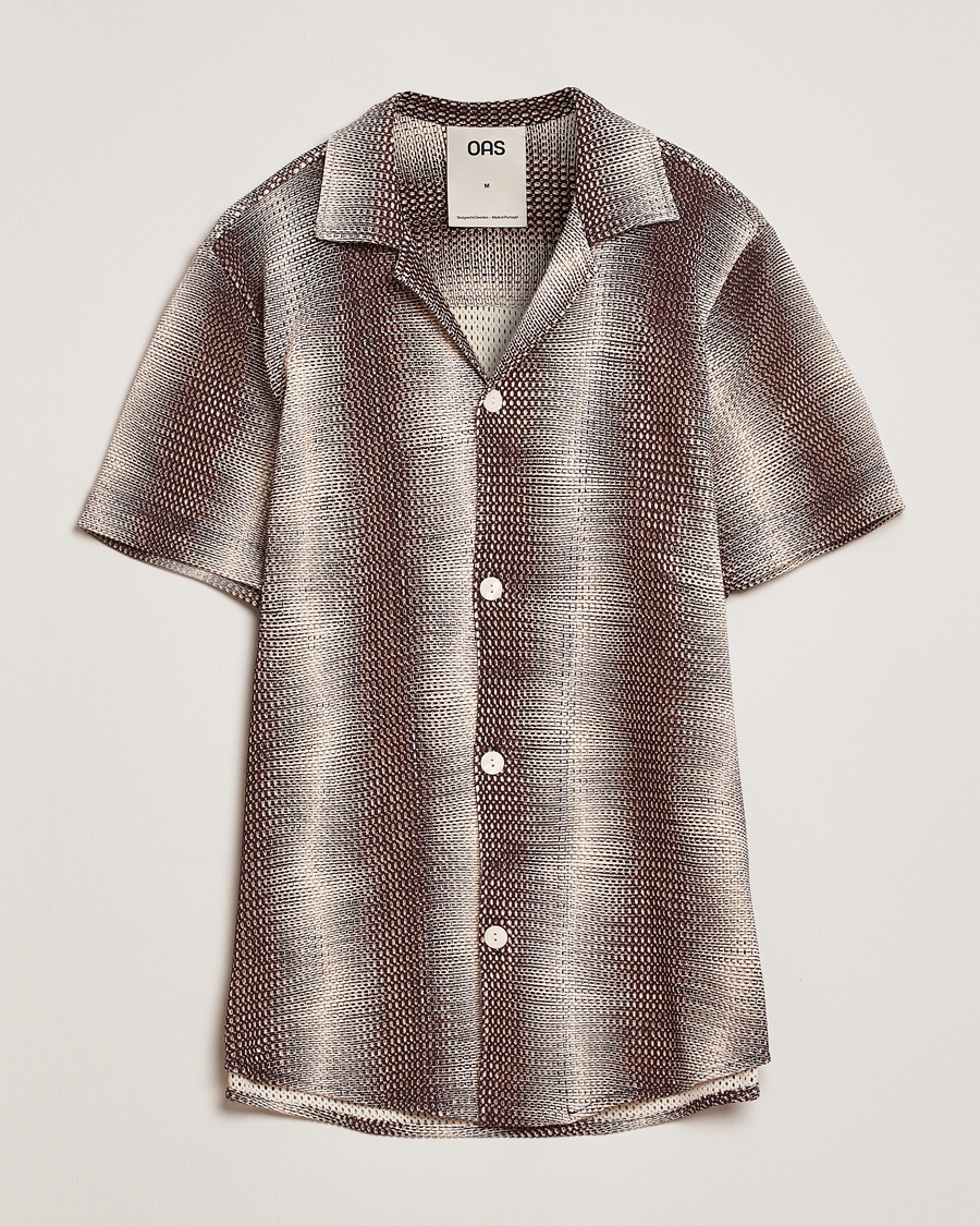 Hombres | Camisas | OAS | Short Sleeve Cuba Net Shirt Merlot Echo