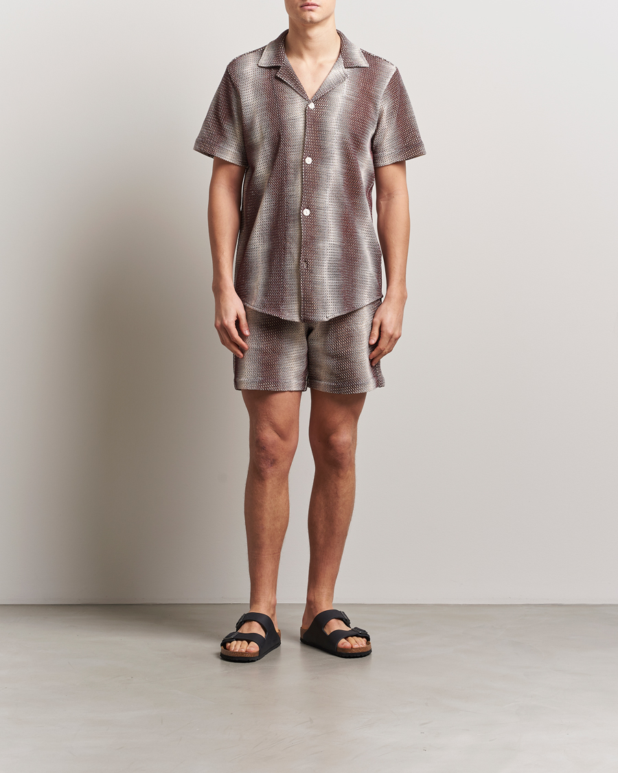 Hombres | Camisas | OAS | Short Sleeve Cuba Net Shirt Merlot Echo