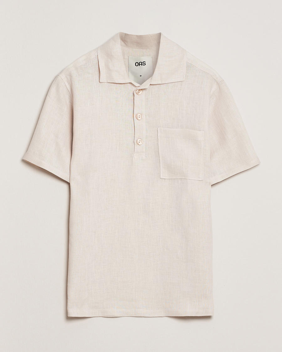 Hombres | Camisas | OAS | Cuba Linen Shirt Beige
