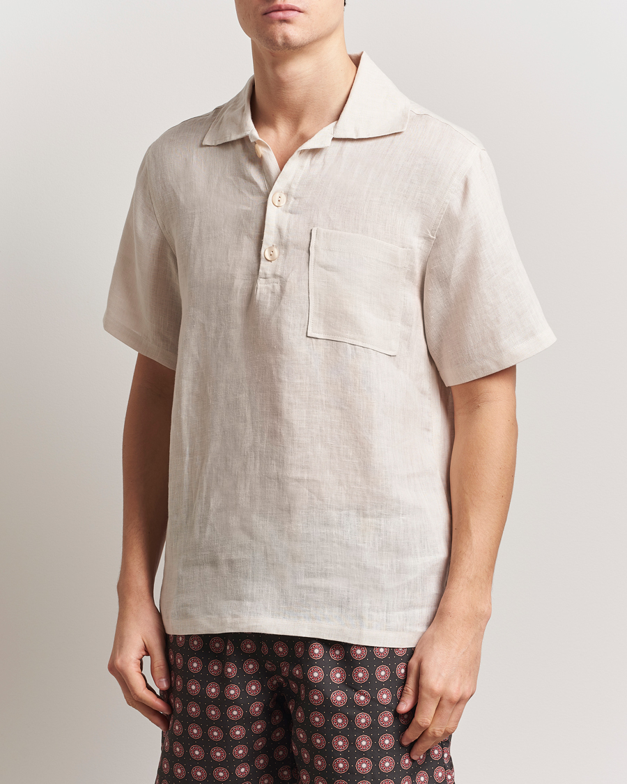 Hombres | Camisas | OAS | Cuba Linen Shirt Beige