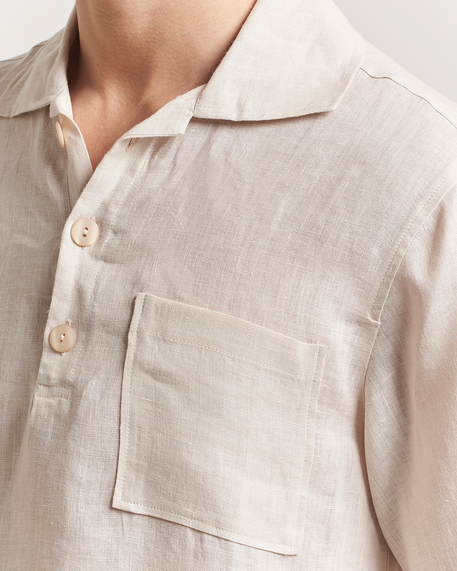 Hombres | Camisas | OAS | Cuba Linen Shirt Beige