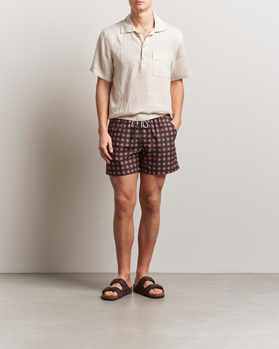 Hombres | Bañadores | OAS | Printed Swimshorts Coffe Lumo