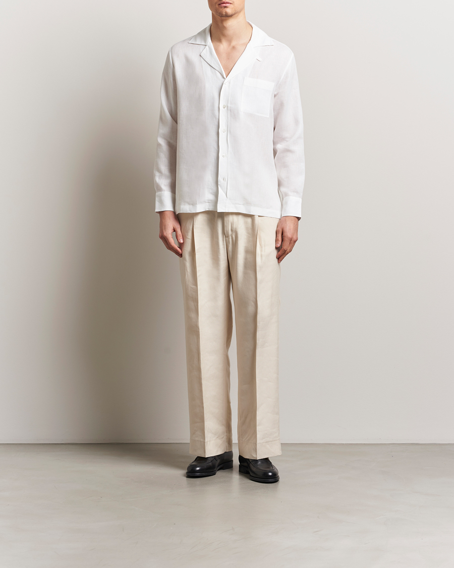 Hombres | Camisas | Lardini | Paul Linen Resort Shirt White