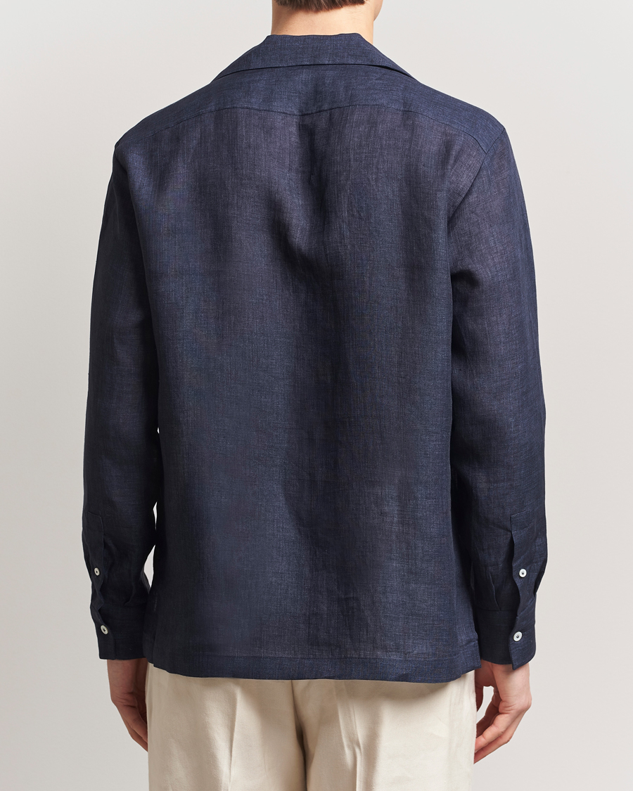 Hombres | Camisas | Lardini | Paul Linen Resort Shirt Navy