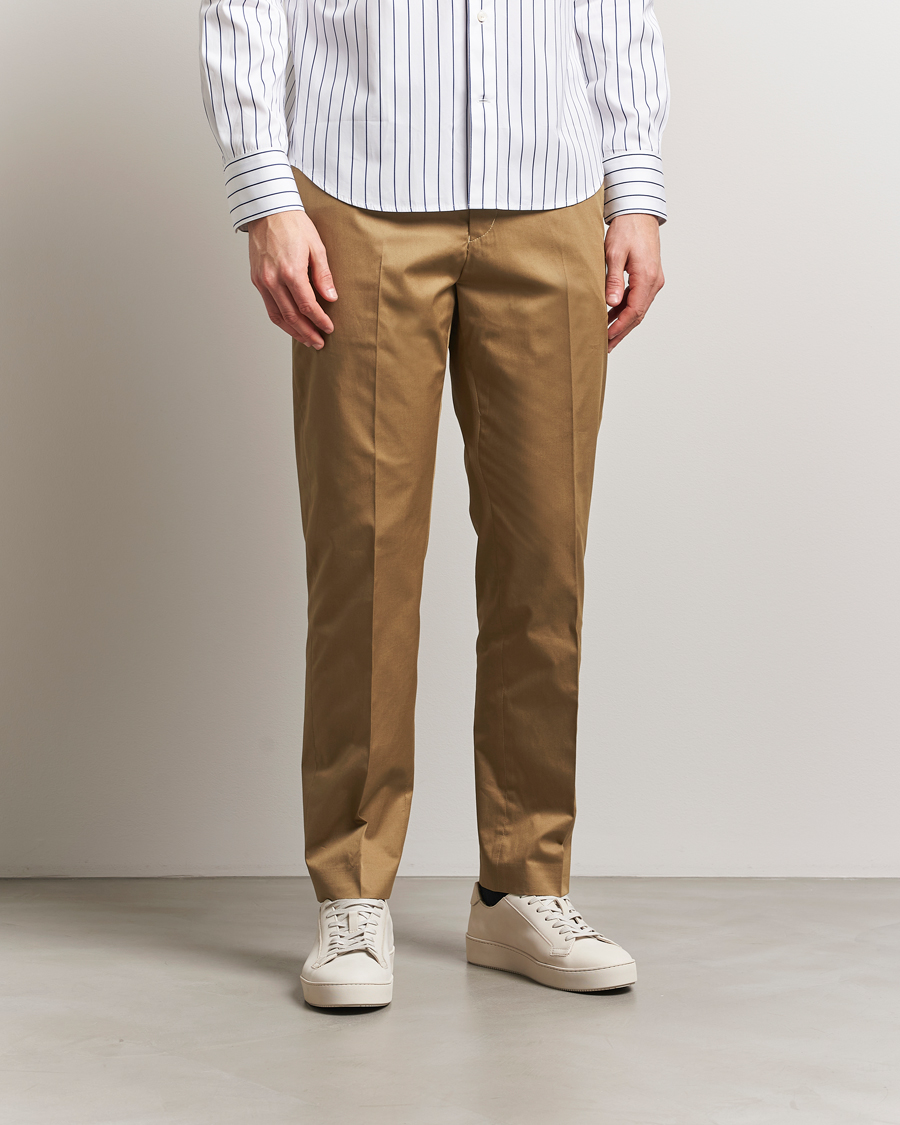 Hombres | Pantalones | Tiger of Sweden | Tannen Cotton Drawstring Trousers Beige