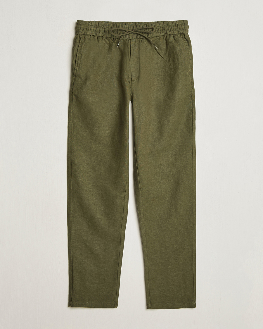 Hombres | Pantalones | LES DEUX | Patrick Linen Pants Olive Night